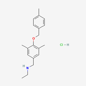 molecular formula C19H26ClNO B1463928 ({3,5-二甲基-4-[(4-甲基苯基)甲氧基]苯基}甲基)(乙基)胺盐酸盐 CAS No. 1311315-64-6