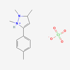 molecular formula C13H19ClN2O4 B14639298 1,2,3-Trimethyl-5-(4-methylphenyl)-2,3-dihydro-1H-pyrazol-1-ium perchlorate CAS No. 52059-08-2