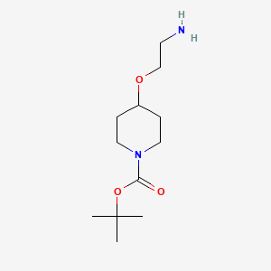 molecular formula C12H24N2O3 B1463930 叔丁基 4-(2-氨基乙氧基)哌啶-1-甲酸酯 CAS No. 442126-36-5