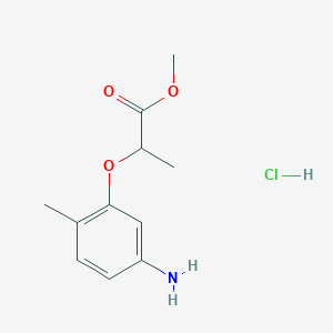 molecular formula C11H16ClNO3 B1463944 盐酸甲基 2-(5-氨基-2-甲基苯氧基)丙酸酯 CAS No. 1333744-17-4