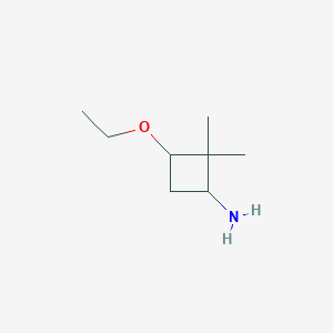 molecular formula C8H17NO B1463951 3-乙氧基-2,2-二甲基环丁-1-胺 CAS No. 1333759-16-2