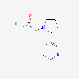 molecular formula C11H14N2O2 B1463958 2-(2-(Pyridin-3-yl)pyrrolidin-1-yl)acetic acid CAS No. 933687-53-7