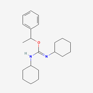 molecular formula C21H32N2O B14639650 1-Phenylethyl N,N'-dicyclohexylcarbamimidate CAS No. 52770-86-2