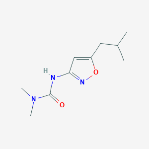 molecular formula C10H17N3O2 B14639707 N,N-Dimethyl-N'-[5-(2-methylpropyl)-1,2-oxazol-3-yl]urea CAS No. 55808-33-8