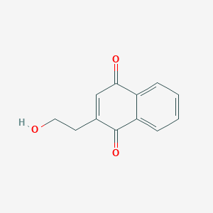 molecular formula C12H10O3 B14639751 2-(2-Hydroxyethyl)naphthalene-1,4-dione CAS No. 55700-12-4