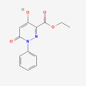 molecular formula C13H12N2O4 B1463981 Ethyl 4-hydroxy-6-oxo-1-phenyl-1,6-dihydropyridazine-3-carboxylate CAS No. 339030-40-9