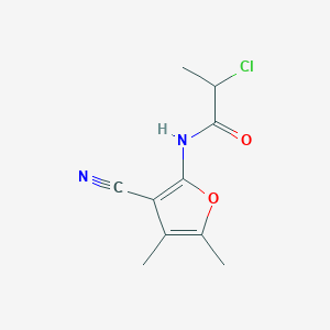 molecular formula C10H11ClN2O2 B1463985 2-chloro-N-(3-cyano-4,5-dimethylfuran-2-yl)propanamide CAS No. 1306603-87-1