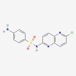 molecular formula C14H11ClN4O2S B14639885 4-Amino-N-(6-chloro-1,5-naphthyridin-2-yl)benzenesulfonamide CAS No. 54996-17-7