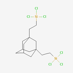 molecular formula C14H22Cl6Si2 B14639893 Silane, (tricyclo[3.3.1.13,7]decane-1,3-diyldi-2,1-ethanediyl)bis[trichloro- CAS No. 52057-53-1