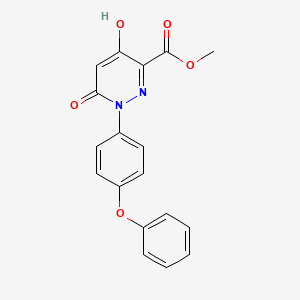 molecular formula C18H14N2O5 B1463990 Methyl 4-hydroxy-6-oxo-1-(4-phenoxyphenyl)-1,6-dihydro-3-pyridazinecarboxylate CAS No. 306976-44-3