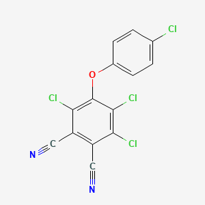 molecular formula C14H4Cl4N2O B14640029 3,4,6-Trichloro-5-(4-chlorophenoxy)benzene-1,2-dicarbonitrile CAS No. 56266-80-9