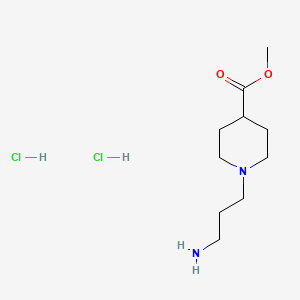 molecular formula C10H22Cl2N2O2 B1464025 1-(3-氨基丙基)哌啶-4-羧酸甲酯二盐酸盐 CAS No. 1311318-00-9