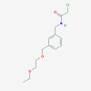 molecular formula C14H20ClNO3 B1464028 2-chloro-N-({3-[(2-ethoxyethoxy)methyl]phenyl}methyl)acetamide CAS No. 1306605-63-9