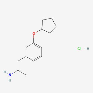 molecular formula C14H22ClNO B1464038 1-[3-(Cyclopentyloxy)phenyl]propan-2-amine hydrochloride CAS No. 1311316-27-4