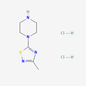 molecular formula C7H14Cl2N4S B1464040 1-(3-Methyl-1,2,4-thiadiazol-5-yl)piperazine dihydrochloride CAS No. 69389-19-1