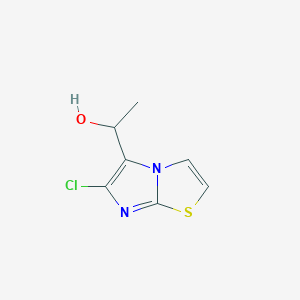 molecular formula C7H7ClN2OS B1464046 1-{6-氯咪唑并[2,1-b][1,3]噻唑-5-基}乙醇 CAS No. 70327-72-9