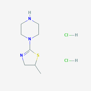 molecular formula C8H17Cl2N3S B1464048 1-(5-甲基-4,5-二氢-1,3-噻唑-2-基)哌嗪二盐酸盐 CAS No. 1354961-55-9