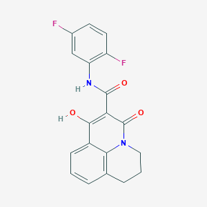 molecular formula C19H14F2N2O3 B1464063 N-(2,5-difluorophenyl)-7-hydroxy-5-oxo-2,3-dihydro-1H,5H-pyrido[3,2,1-ij]quinoline-6-carboxamide CAS No. 303987-25-9