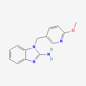 molecular formula C14H14N4O B1464064 1-[(6-methoxypyridin-3-yl)methyl]-1H-1,3-benzodiazol-2-amine CAS No. 1354951-97-5