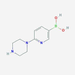 molecular formula C9H14BN3O2 B1464074 （6-(哌嗪-1-基)吡啶-3-基)硼酸 CAS No. 1003043-67-1