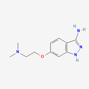 molecular formula C11H16N4O B1464086 N-{2-[(3-Amino-1H-indazol-6-yl)oxy]ethyl}-N,N-dimethylamine CAS No. 1353498-83-5