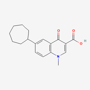 molecular formula C18H21NO3 B14640903 6-Cycloheptyl-1-methyl-4-oxo-1,4-dihydroquinoline-3-carboxylic acid CAS No. 55376-97-1