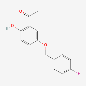 molecular formula C15H13FO3 B1464099 1-[5-(4-Fluorobenzyloxy)-2-hydroxyphenyl]-ethanone CAS No. 381220-22-0