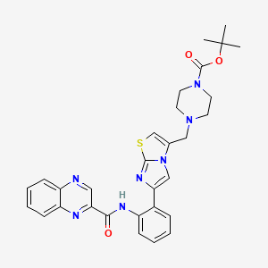 tert-Butyl 4-((6-(2-(quinoxaline-2-carboxamido)phenyl)imidazo[2,1-b]thiazol-3-yl)methyl)piperazine-1-carboxylate