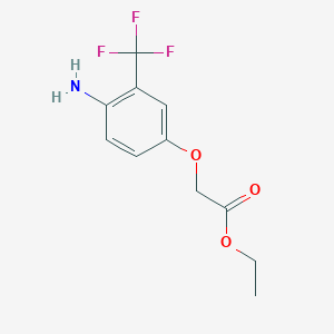 molecular formula C11H12F3NO3 B1464102 Ethyl 4-amino-3-trifluoromethylphenoxyacetate CAS No. 751463-15-7