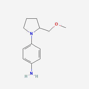 molecular formula C12H18N2O B1464105 4-(2-(Methoxymethyl)pyrrolidin-1-yl)aniline CAS No. 433732-15-1