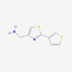 molecular formula C8H8N2S2 B1464109 [2-(噻吩-3-基)-1,3-噻唑-4-基]甲胺 CAS No. 1250249-06-9