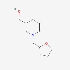 molecular formula C11H21NO2 B1464110 (1-((Tetrahydrofuran-2-yl)methyl)piperidin-3-yl)methanol CAS No. 1248474-48-7