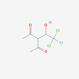 molecular formula C7H9Cl3O3 B14641469 3-(2,2,2-Trichloro-1-hydroxyethyl)pentane-2,4-dione CAS No. 53446-74-5