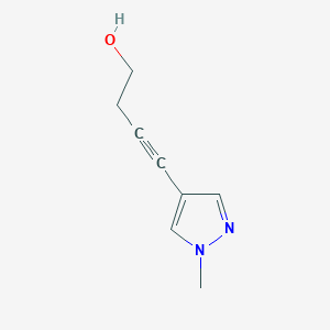molecular formula C8H10N2O B1464167 4-(1-methyl-1H-pyrazol-4-yl)but-3-yn-1-ol CAS No. 1183048-31-8