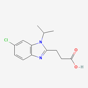 molecular formula C13H15ClN2O2 B1464175 3-(6-Chloro-1-isopropyl-1H-benzimidazol-2-yl)propanoic acid CAS No. 1312138-71-8