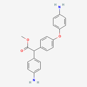 molecular formula C21H20N2O3 B1464187 Methyl 2-[4-(4-aminophenoxy)phenyl]-2-(4-aminophenyl)acetate CAS No. 1211512-23-0
