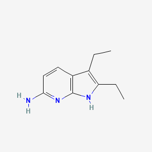 molecular formula C11H15N3 B14642022 1H-Pyrrolo[2,3-b]pyridin-6-amine, 2,3-diethyl- CAS No. 55463-66-6