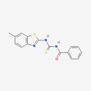 molecular formula C16H13N3OS2 B14642058 N-[(6-methyl-1,3-benzothiazol-2-yl)carbamothioyl]benzamide CAS No. 52112-81-9