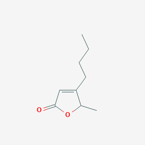 molecular formula C9H14O2 B14642092 2(5H)-Furanone, 4-butyl-5-methyl- CAS No. 54145-08-3