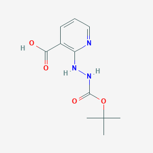 molecular formula C11H15N3O4 B1464210 2-[2-(tert-Butoxycarbonyl)hydrazino]nicotinic acid CAS No. 1027808-61-2