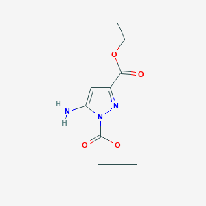 molecular formula C11H17N3O4 B1464211 1-(tert-Butyl) 3-ethyl 5-amino-1H-pyrazole-1,3-dicarboxylate CAS No. 183288-92-8