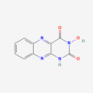 molecular formula C10H6N4O3 B14642124 3-Hydroxybenzo[g]pteridine-2,4(1H,3H)-dione CAS No. 54108-08-6