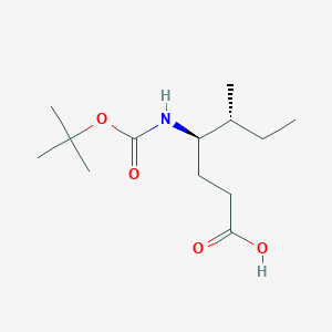 molecular formula C13H25NO4 B1464213 (4R,5R)-4-[(tert-Butoxycarbonyl)amino]-5-methylheptanoic acid CAS No. 2165810-58-0