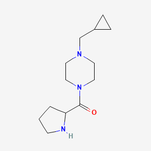 molecular formula C13H23N3O B1464217 1-(Cyclopropylmethyl)-4-(pyrrolidine-2-carbonyl)piperazine CAS No. 1270687-00-7