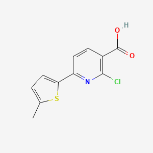 molecular formula C11H8ClNO2S B1464221 2-Chloro-6-(5-methyl-2-thienyl)nicotinic acid CAS No. 1211510-90-5