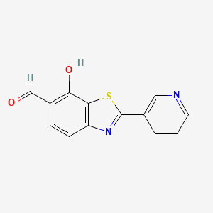 molecular formula C13H8N2O2S B1464226 7-Hydroxy-2-(3-pyridinyl)-1,3-benzothiazole-6-carbaldehyde CAS No. 1354352-78-5
