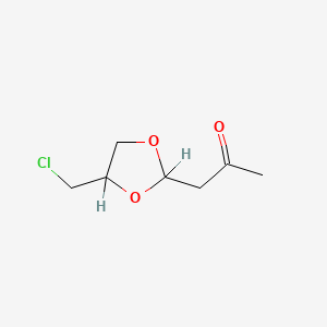 molecular formula C7H11ClO3 B14642273 1-(4-Chloromethyl-1,3-dioxolan-2-yl)-2-propanone CAS No. 53460-80-3