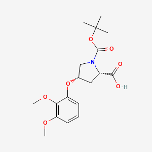 molecular formula C18H25NO7 B1464228 (2S,4S)-1-(tert-Butoxycarbonyl)-4-(2,3-dimethoxyphenoxy)-2-pyrrolidinecarboxylic acid CAS No. 2140850-98-0
