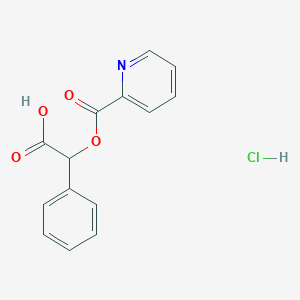 molecular formula C14H12ClNO4 B14642288 2-Phenyl-2-(pyridine-2-carbonyloxy)acetic acid;hydrochloride CAS No. 55435-25-1