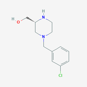 molecular formula C12H17ClN2O B1464236 [(2R)-4-(3-Chlorobenzyl)piperazinyl]methanol CAS No. 1269470-06-5
